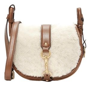 Michael Kors Shearling & Leather Saddle Bag $298 NEW